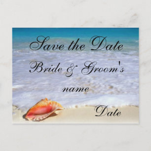Carte Postale Faire-part Thème de mariage de plage Enregistrer la date Cart