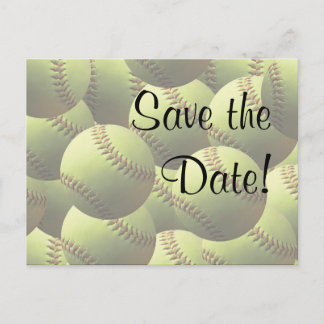 Carte Postale Faire-part Thème de mariage de sport de softball Enregistrez 