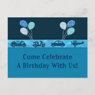 Carte Postale Faire-part Total Birthday Boy En Bleu Enregistrer La Date