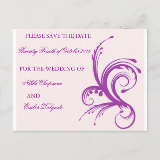 Carte Postale Faire-part Tourbillon Violet