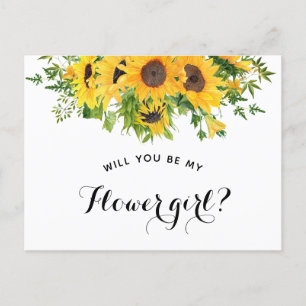 Carte Postale Faire-part Tournesol Serez-vous ma proposition de fille de fl