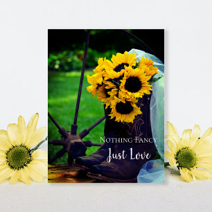 Carte Postale Faire-part Tournesols rustiques et bottes de cowboy Sauvez la