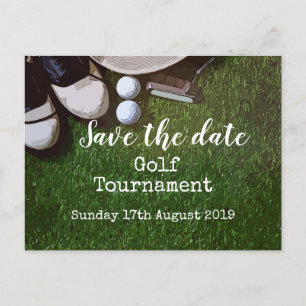 Carte Postale Faire-part Tournoi de golf Annonce de sauvegarde de date de G