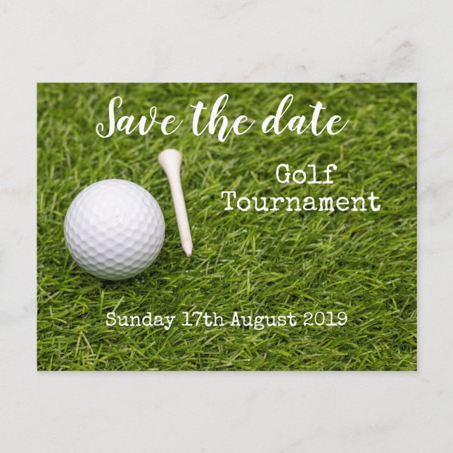 Carte Postale Faire-part Tournoi de golf d'avis de sauvegarde de golf (Devant)