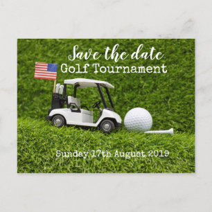 Carte Postale Faire-part Tournoi de golf d'enregistrement de date de golf a