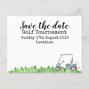 Carte Postale Faire-part Tournoi de golf d'enregistrement de golf avec voit