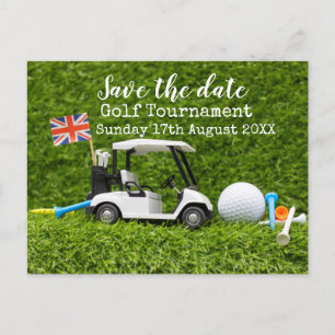 Carte Postale Faire-part Tournoi de golf Drapeau Union Jack de sauvegarde d