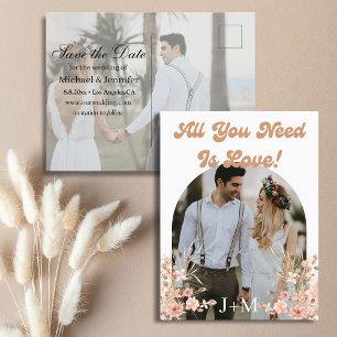 Carte Postale Faire-part tout ce dont vous avez besoin est l'amour,boho 2 p