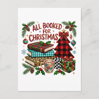 Carte Postale Faire-part Tout réservé pour l'amant de livres de Noël