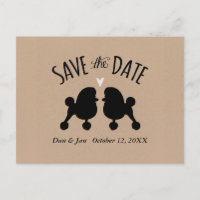 Toy Poodle Silhouettes Mariage Enregistrer la date