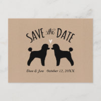 Toy Poodle Silhouettes Mariage Enregistrer la date