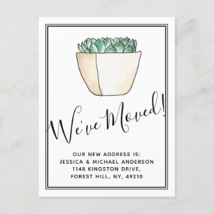 Carte Postale Faire-part Trendy Poted Succulent Plante Nouveau Home Moving