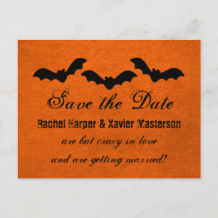 Carte Postale Faire-part Trio de chauves-souris Halloween Enregistrer la da