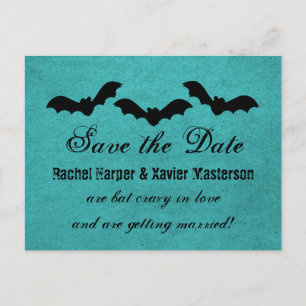 Carte Postale Faire-part Trio de chauves-souris Halloween Enregistrer la da