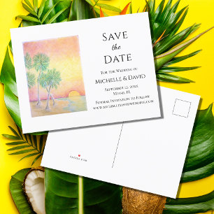 Carte Postale Faire-part Tropical Beach Destination Mariage Enregistrer La