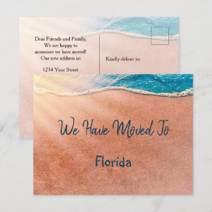 Carte Postale Faire-part Tropical Beach Florida Moving New Adresse