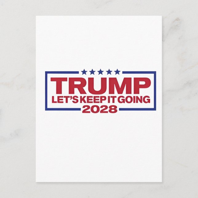 Carte Postale Faire-part Trump 2028 Continuons (Devant)