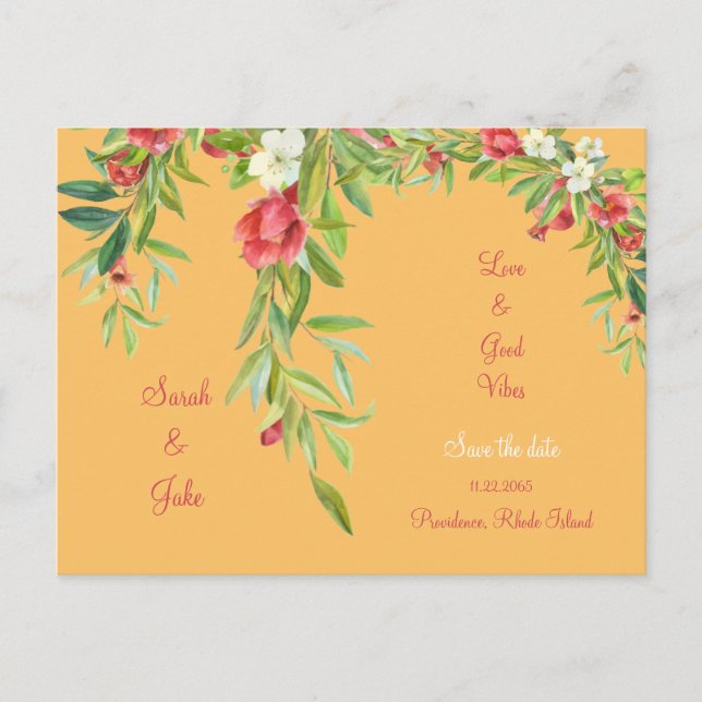 Carte Postale Faire-part Tuscan Wedding Amour & Bonne Vibes Enregistrez la  (Devant)
