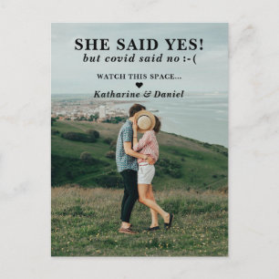 Carte Postale Faire-part Typografy Wedding Postponement Save The Date