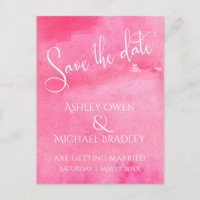 Typographie aquarelle rose vif Enregistrez la date