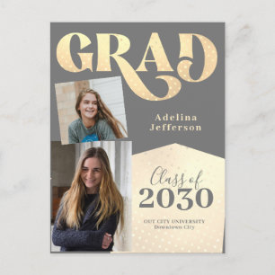 Carte Postale Faire-part Typographie collage graduation