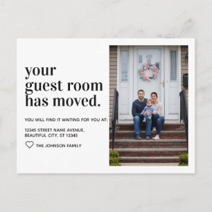 Carte Postale Faire-part Typographie minimale moderne pour chambre d'amis d
