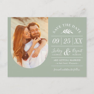 Carte Postale Faire-part Typographie russe moderne Photo Enregistrer la dat