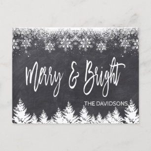 Carte Postale Faire-part Typographie rustique de tableau noir « Merry and B
