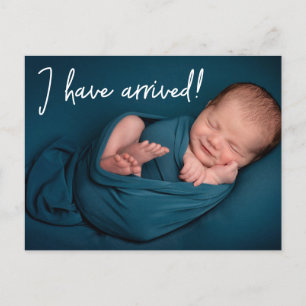 Carte Postale Faire-part Unique Drôle Je suis arrivé Bébé garçon Photo nais
