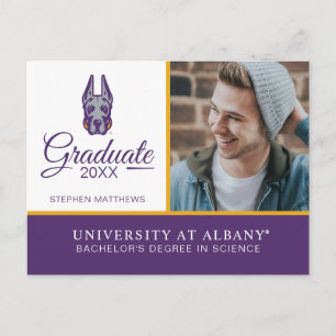 Carte Postale Faire-part Université d'Albany Chef de la mascotte Great Dane