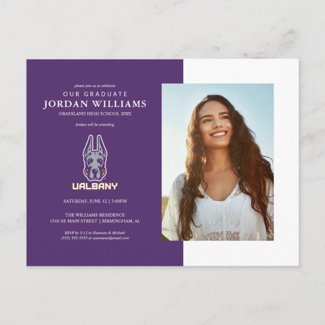 Carte Postale Faire-part Université d'Albany Great Danes (Devant)