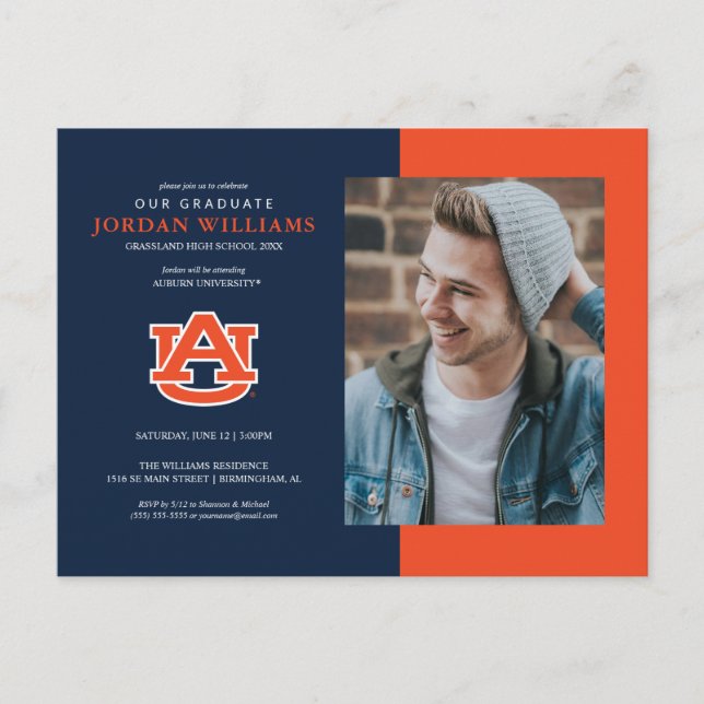 Carte Postale Faire-part Université d'Auburn | Future Grad (Devant)