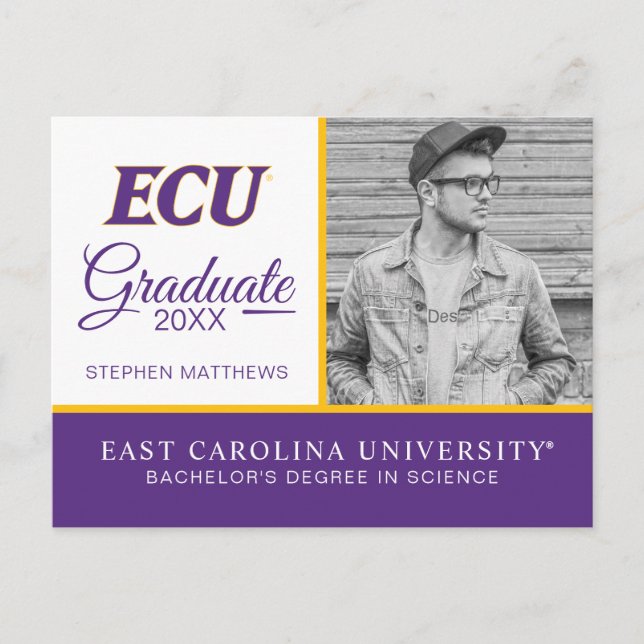 Carte Postale Faire-part Université d'East Carolina | Logo ECU (Devant)