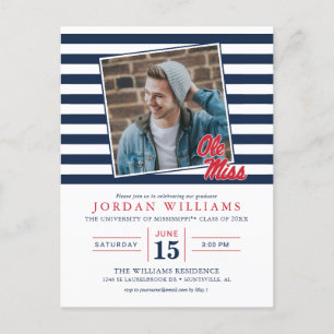 Carte Postale Faire-part Université du Mississippi   Ole Miss Script