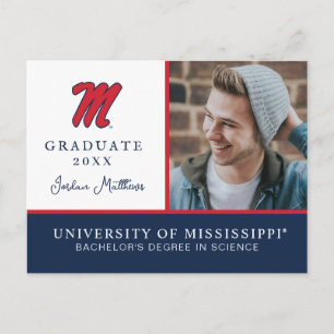 Carte Postale Faire-part Université du Mississippi   Script M