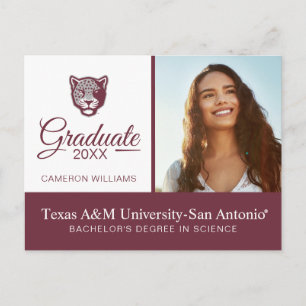 Carte Postale Faire-part Université Texas A&M de San Antonio   Jaguars