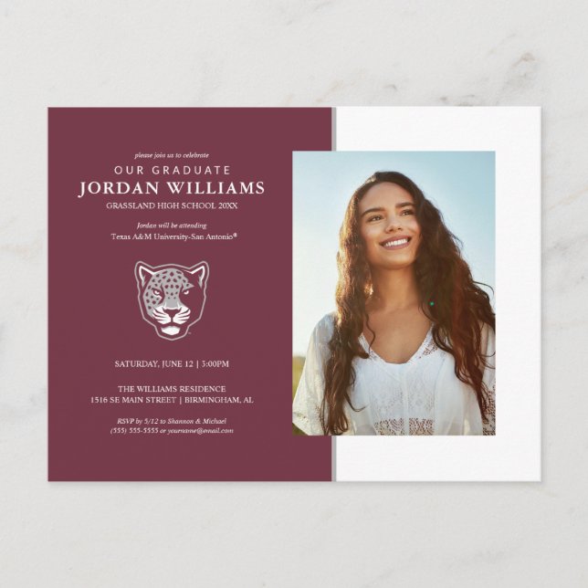 Carte Postale Faire-part Université Texas A&M de San Antonio | Jaguars (Devant)