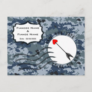 Carte Postale Faire-part USN Navy Date à retenir & Flèche