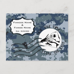 Carte Postale Faire-part USN Navy Enregistrer la date et l'anneau