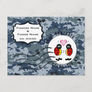Carte Postale Faire-part USN Navy Enregistrer la date et les bugs de ladybu