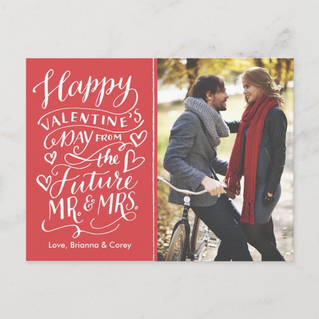Carte Postale Faire-part Valentine Future Monsieur et Madame Photo Enregist (Devant)