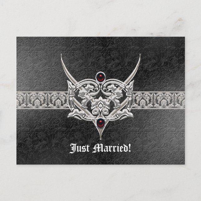 Carte Postale Faire-part Vampire Goth Faux Mariage bijoux en cuir (Devant)