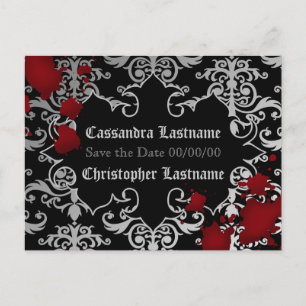 Carte Postale Faire-part Vampire Halloween mariage Enregistrer la date