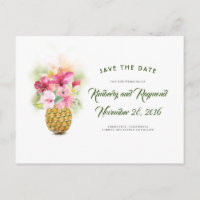 Vase de fleurs d'ananas tropical plage Enregistrez