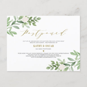 Carte Postale Faire-part Végétation et Fleurs blanches Photo Mariage report