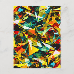 Carte Postale Faire-part Verre cristal abstrait géométrique moderne coloré