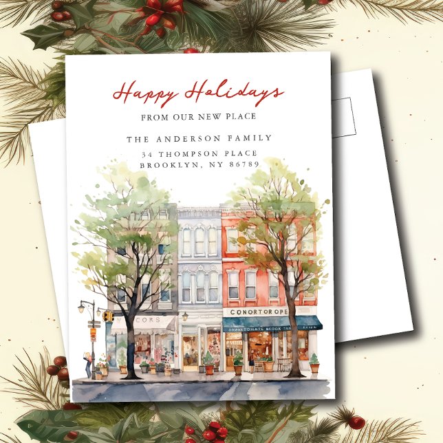 Carte Postale Faire-part Ville Charme Noël Nouvelle adresse (Créateur téléchargé)
