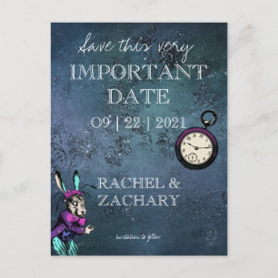 Carte Postale Faire-part Vintage Alice au pays des merveilles Mariage Enreg