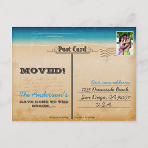 Carte Postale Faire-part Vintage Retro Beach Changement d'adresse Photo