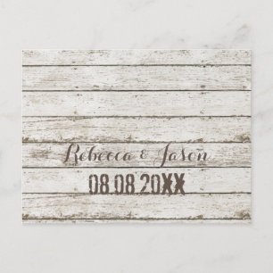 Carte Postale Faire-part vintage rustique bois de grange blanc enregistrer 